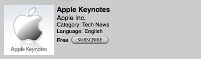 Apple Keynotes bei iTunes